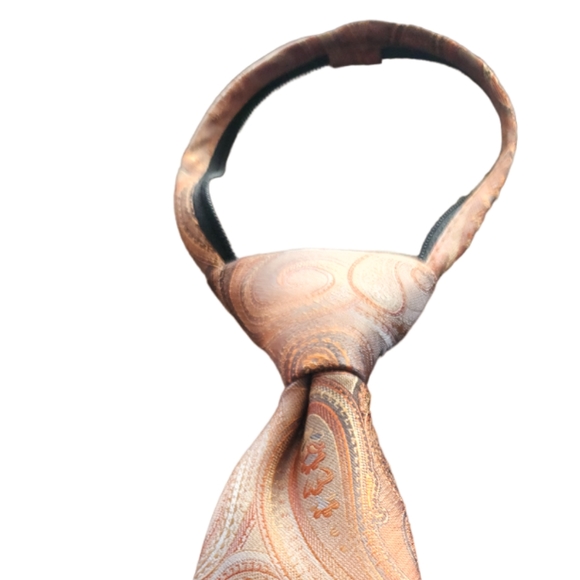 Architect Zipper Ties Rose Gold paisley and Blue - Picture 6 of 7